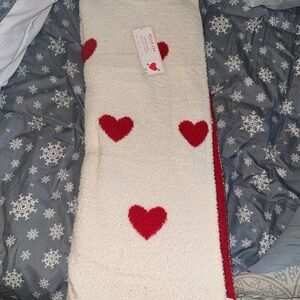 Bella Lux, red and white reversible Valentine’s Day heart blanket